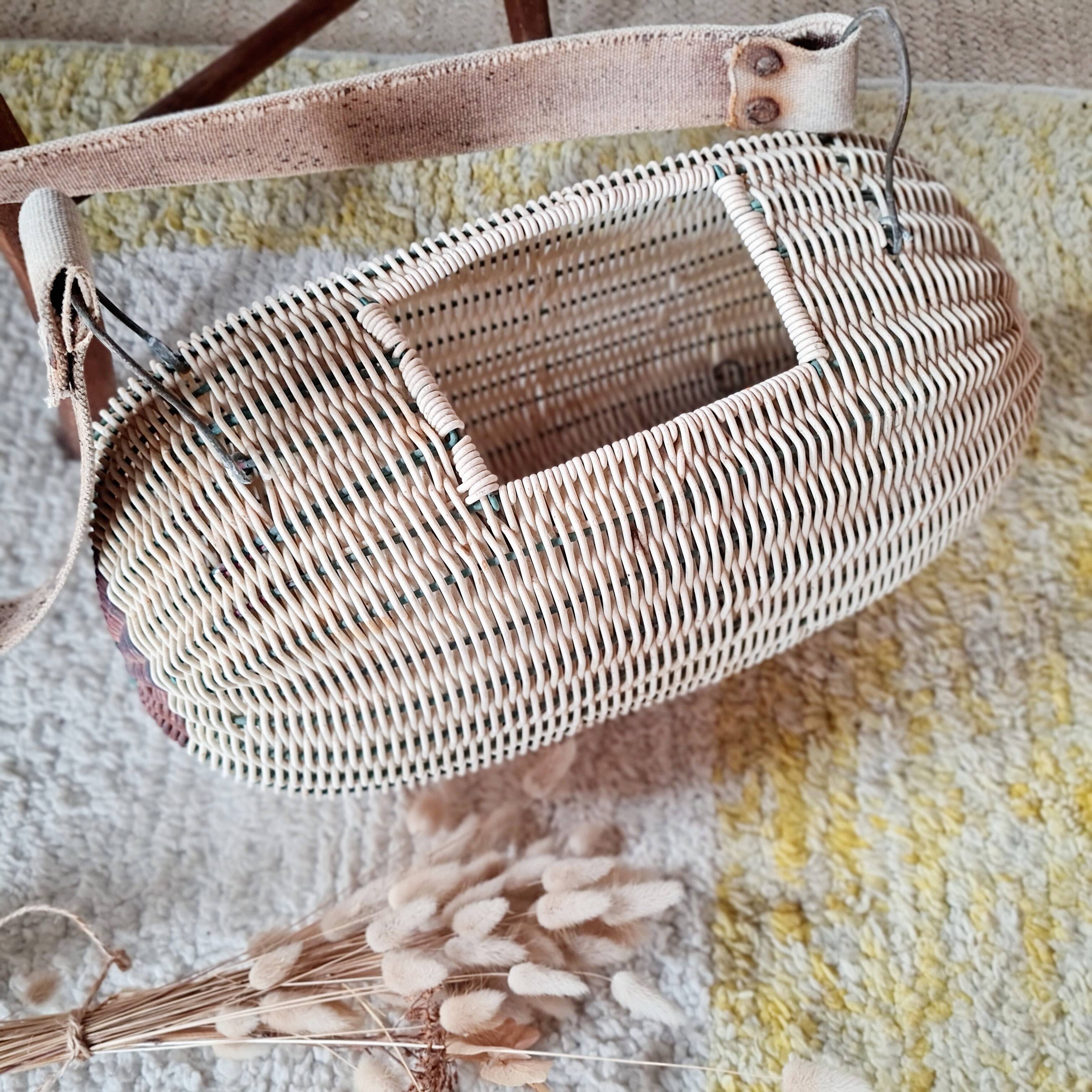 Rattan messenger bag
