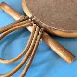 cat or owl rattan mirror from the 70s