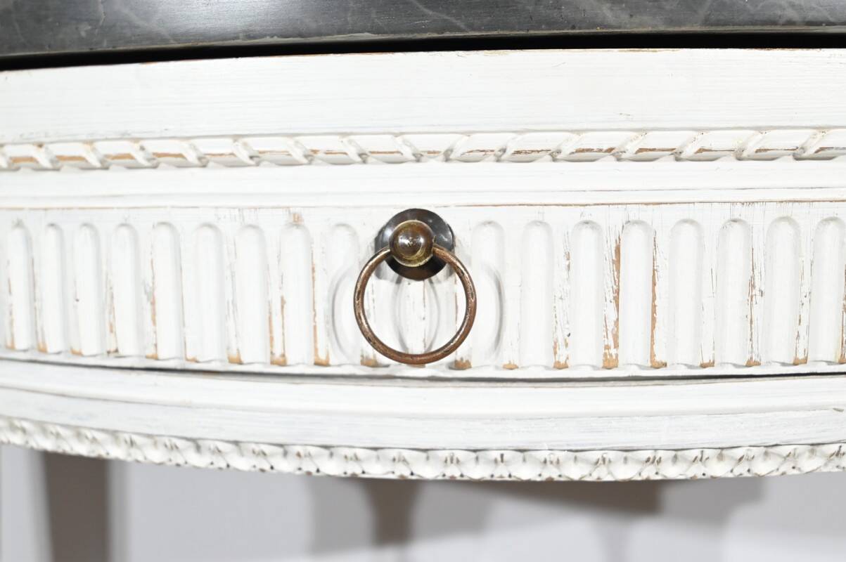 Half-Moon Console in Rechampi Wood, Louis XVI style – Early 19th century