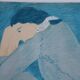 Lithograph signed numbered young woman 1986 pierre boncompain