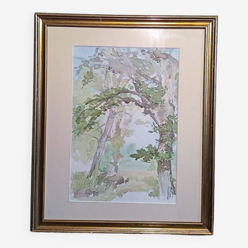Watercolor - Christine Delessert - 35 x 24 cm - Lyonnaise school