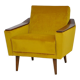 Yellow velvet armchair, 1960s