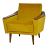 Fauteuil en velours jaune, années 1960