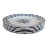6 assiettes à dessert terre de fer Hautin-Boulenger et Cie