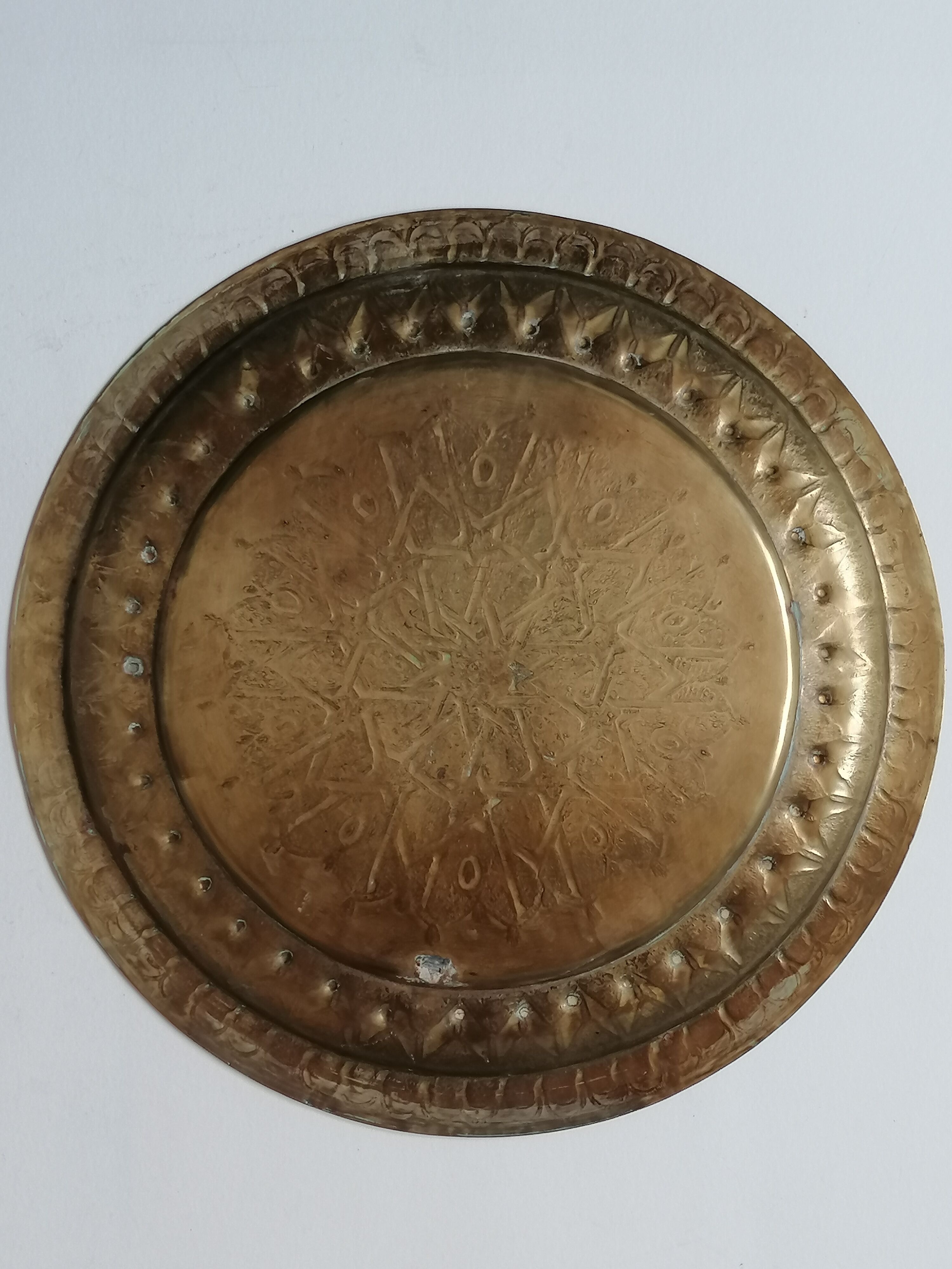 Hammered brass tray