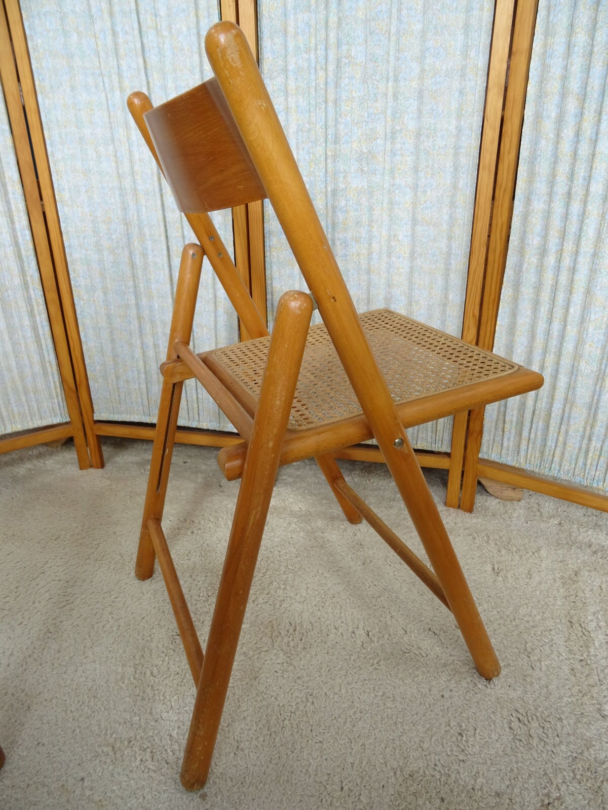 Pair of canned folding chairs