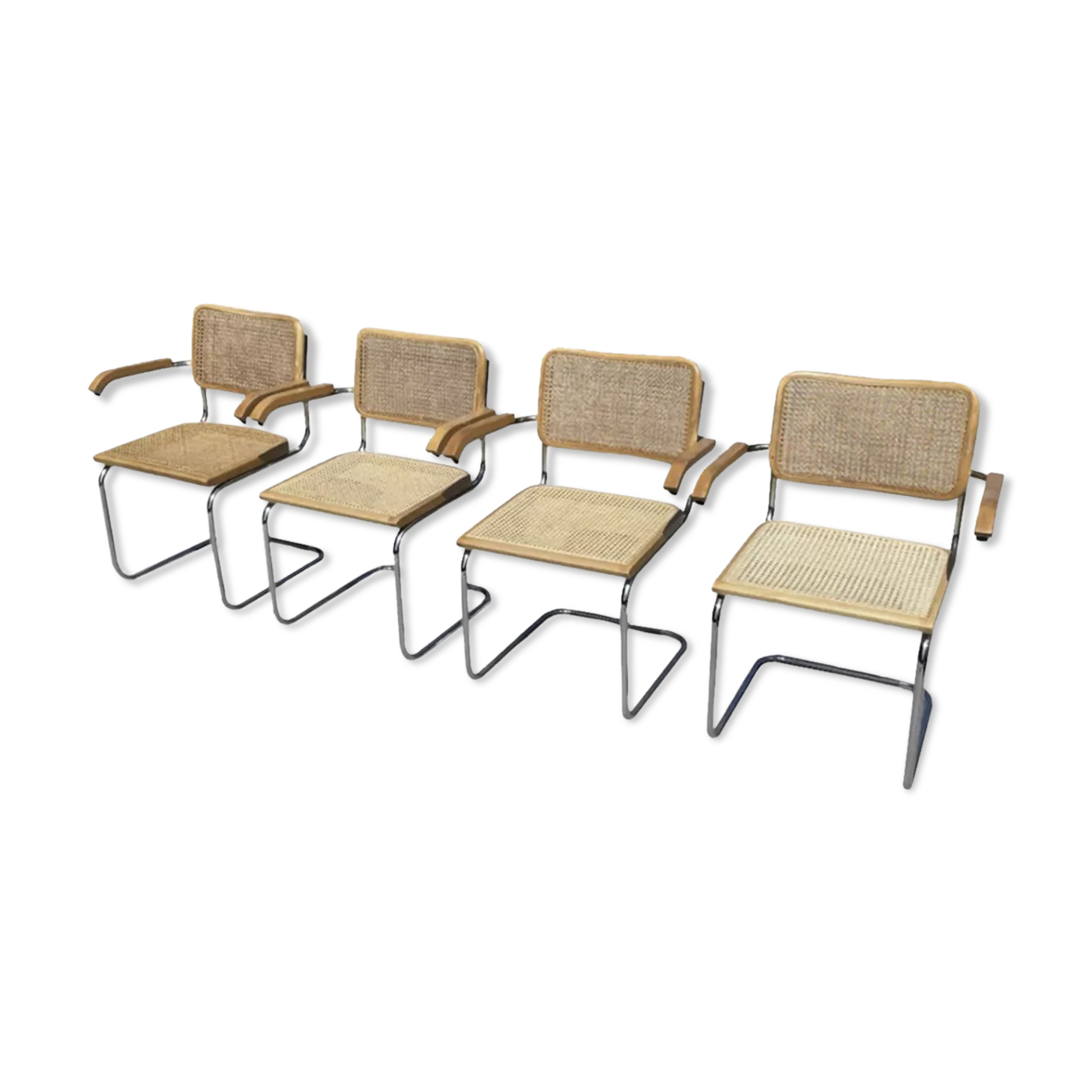 Ensemble de 4 chaises Cesca modèle B64 Cesca Marcel breuer