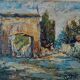 Impressionist oil painting on cardboard, France, early 1900s