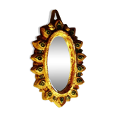 Vintage cabochon mirror by georges pelletier for la roue vallauris 1950
