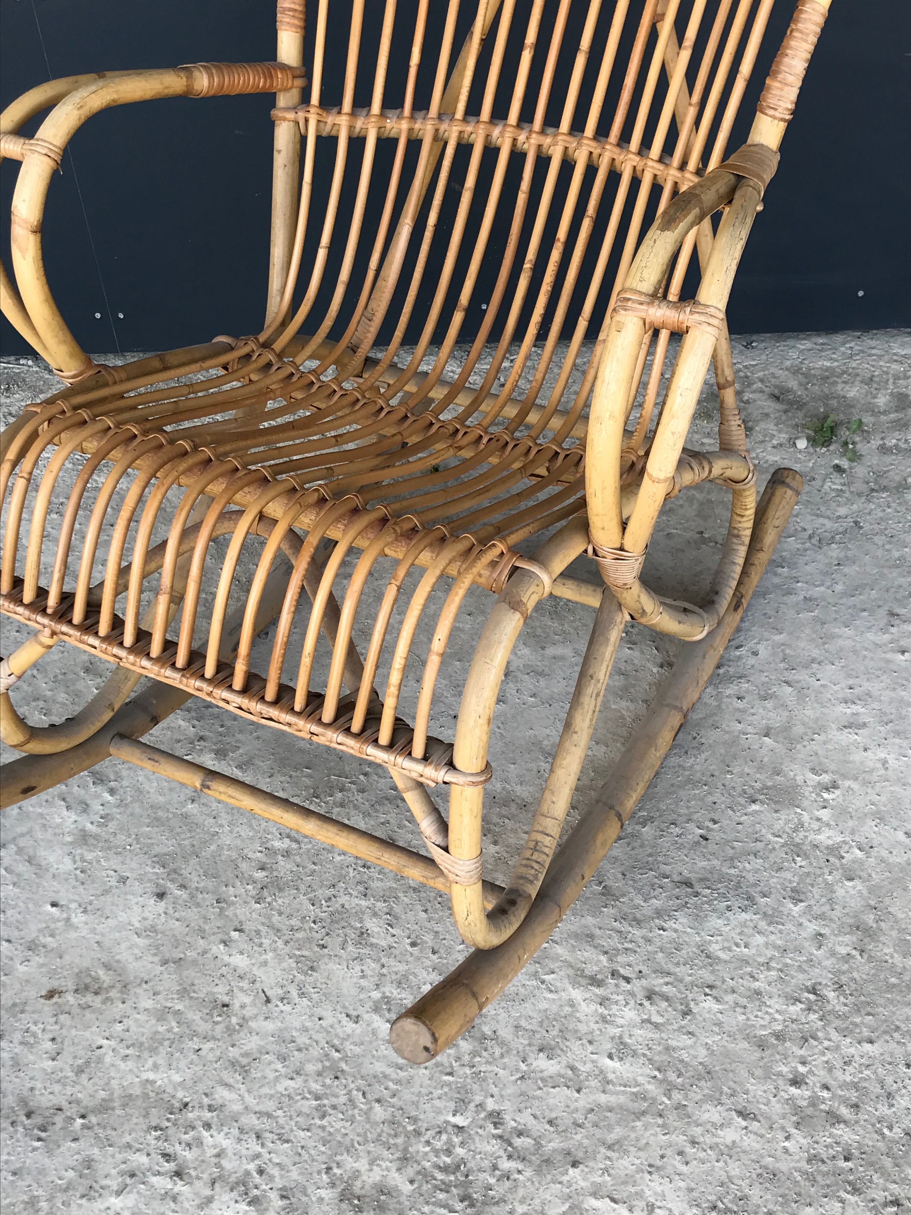 Rattan rocking-chair