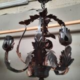 Tole chandelier with floral pattern