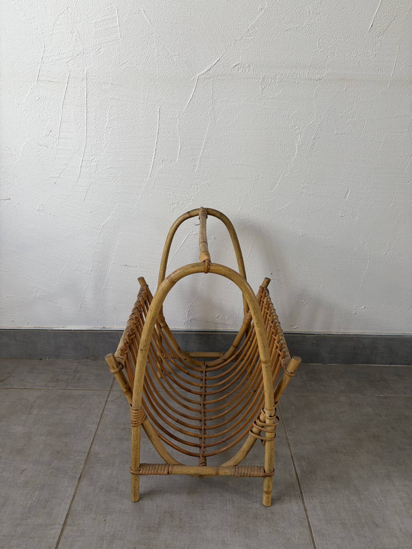 Vintage bamboo magazine rack
