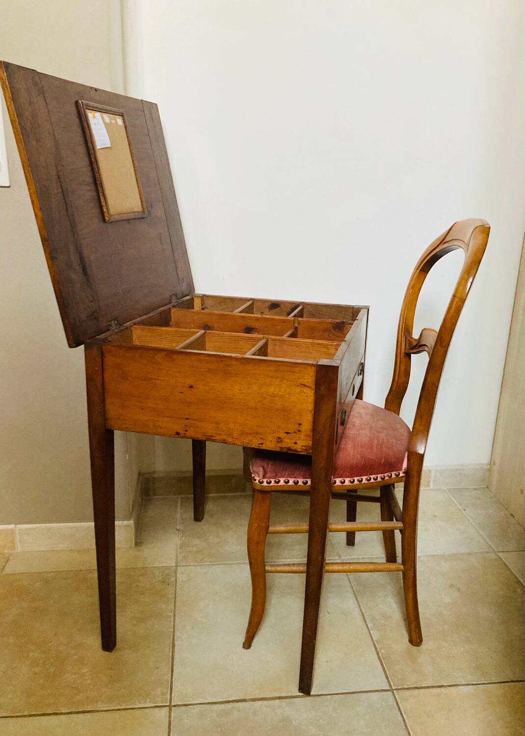 19th century walnut pegged currency exchange office