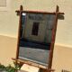 Antique bamboo style mirror mercury glass vintage solid wood
