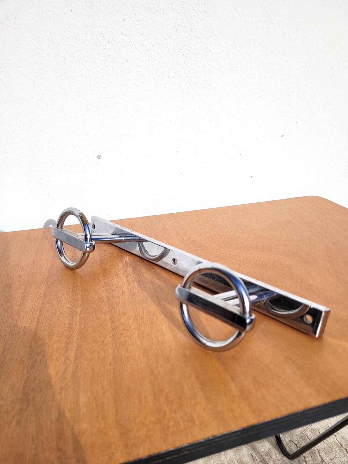 1950s chrome double wall-mounted coat rack