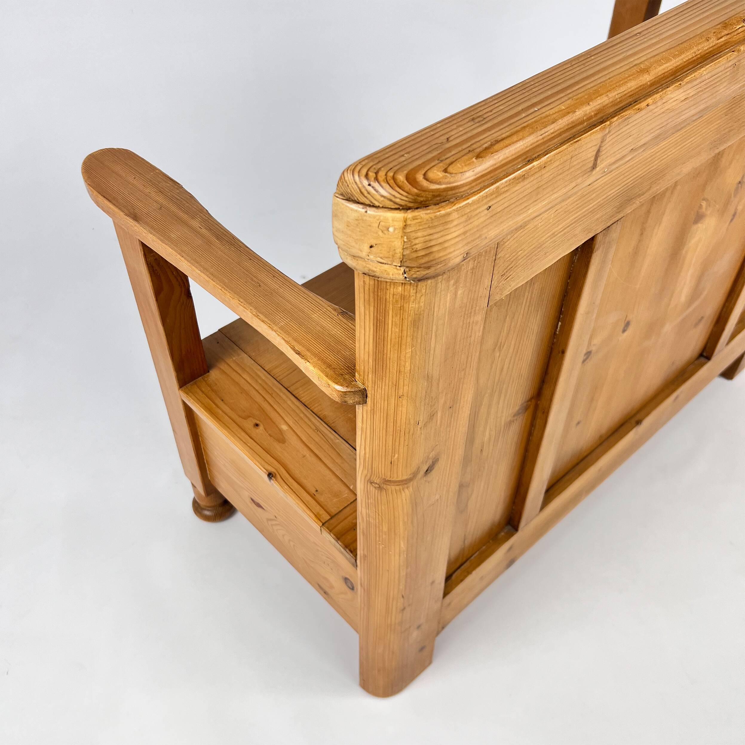 Pine Wooden Hall Bench, 1970s