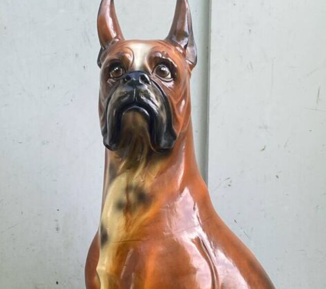 Large vintage Italian earthenware sculpture 79 the boxer dog