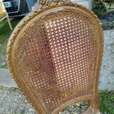 Paire de chaises cannees doré anciennes style louis xvi
