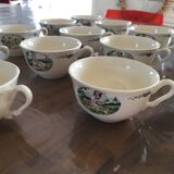 Set of 13 tea cups Sarreguemines Obernai