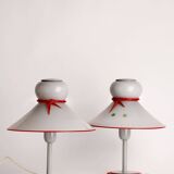 Lampe Murano grise et rouge