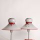 Lampe Murano grise et rouge