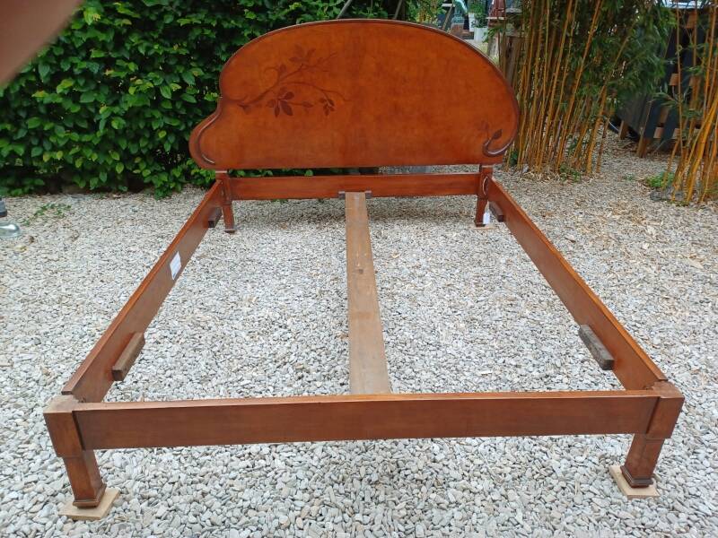 Art Nouveau style bed - rosewood and marquetry