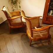 Set of 2 German Chippendale Cane Armchairs by Adolf Wrenger
