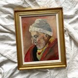 Old painting oil on canvas portrait of a man signed Y. Mercier Contart