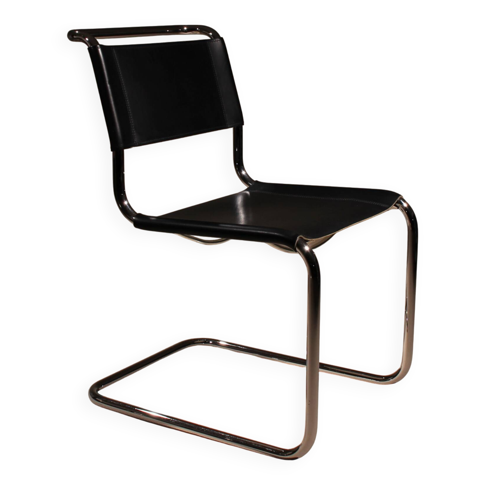 Cantilever Chair ‚S33‘ in Black Leather by Mart Stam for Thonet | Germany