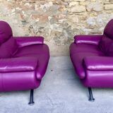 Pair of 80s leather sofas