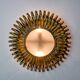 Sun wall lamp by ferro arte, metal and gold leaf, Spain, 1960