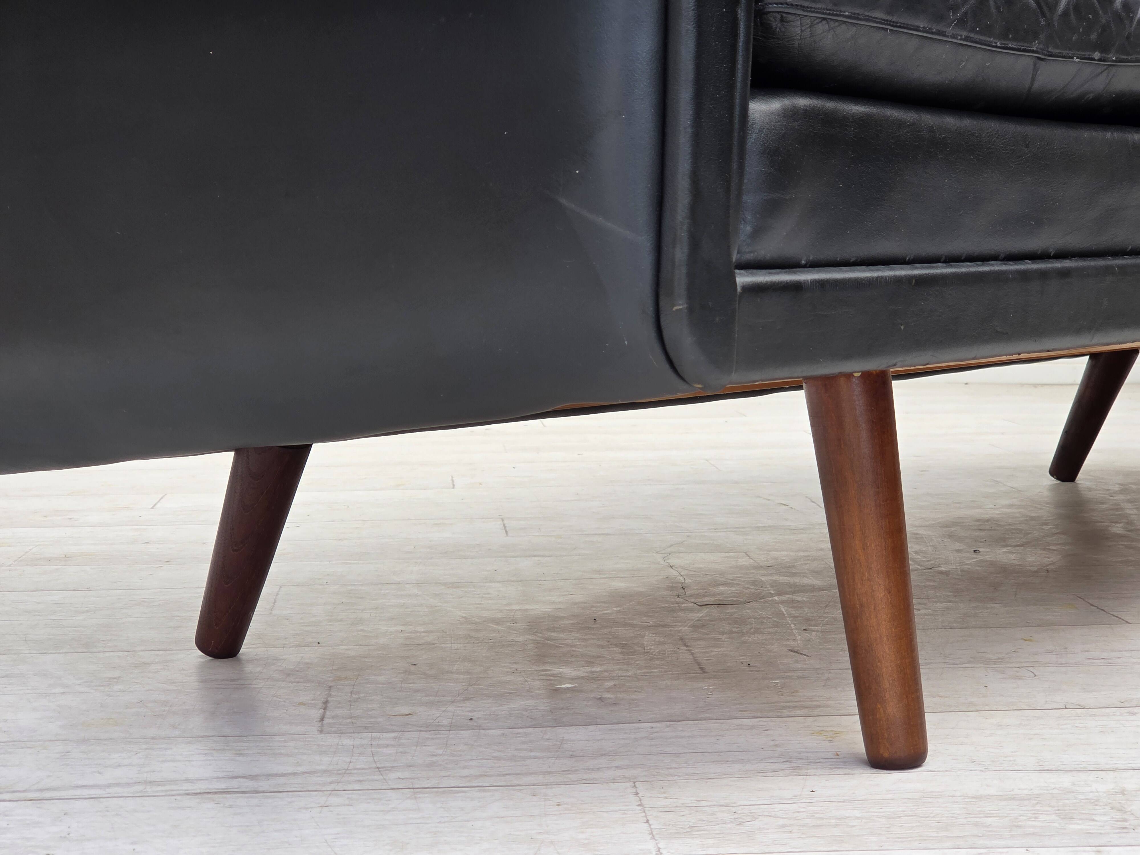 1960s, Danish design by Aage Christensen, 3-seater sofa, leather.