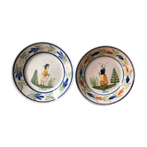 Lot of two plates HB Quimper early 20th century