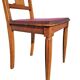Set of 4 Art Deco Chairs in wood and red imitation leather