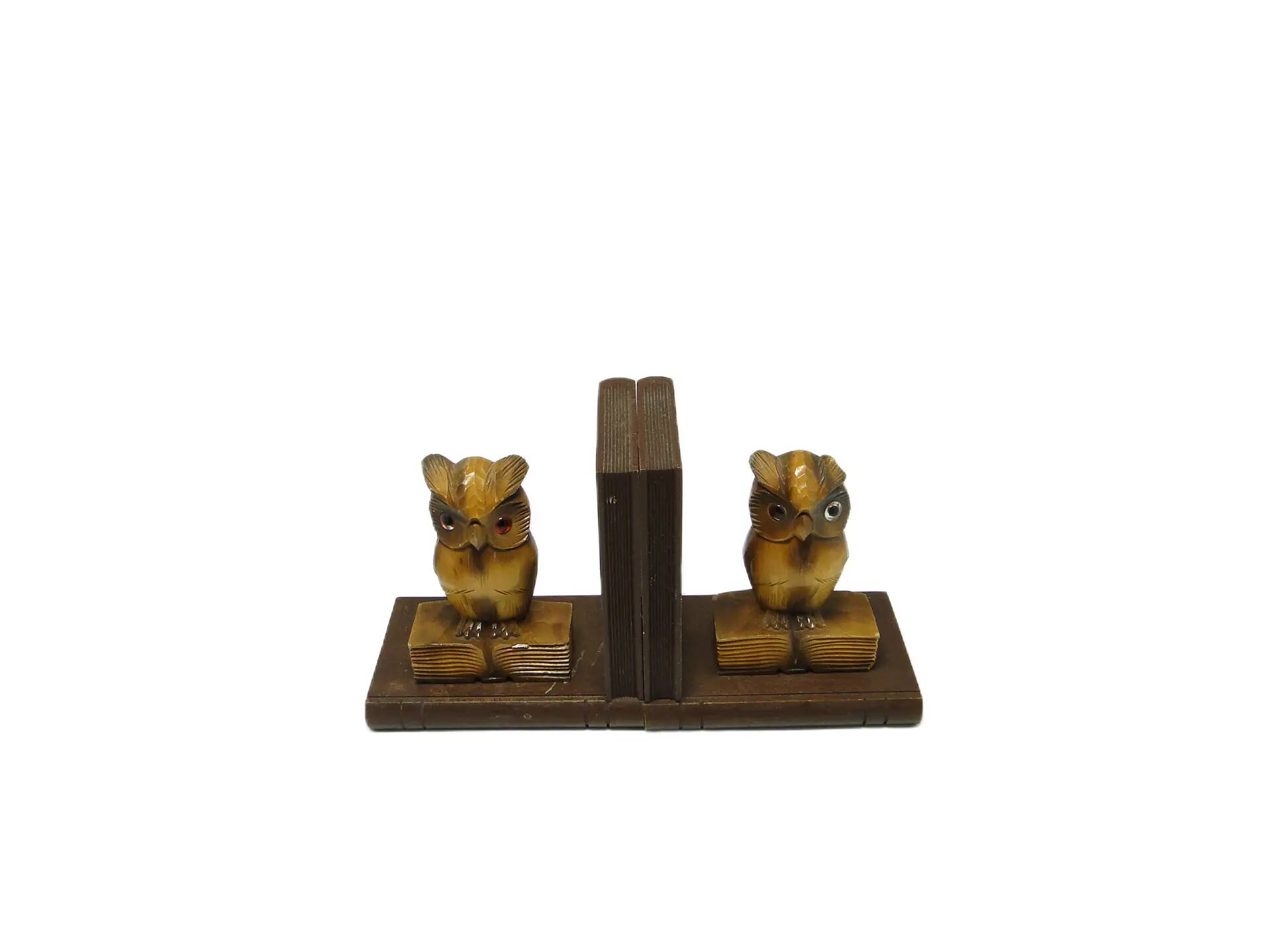 Pair of bookends, mid-century modern, beech, Czechoslovakia, 1950s