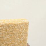 Scandinavian armchair yellow mellow fabric Boho style 1970 design by H.Lis