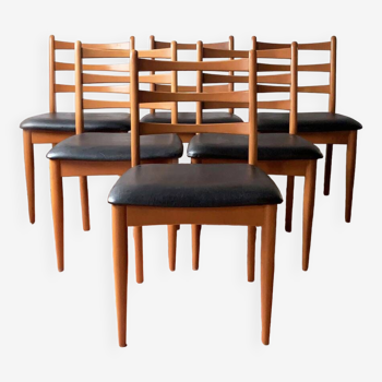 Ensemble de 6 chaises à manger vintage des années 1970 par Schreiber