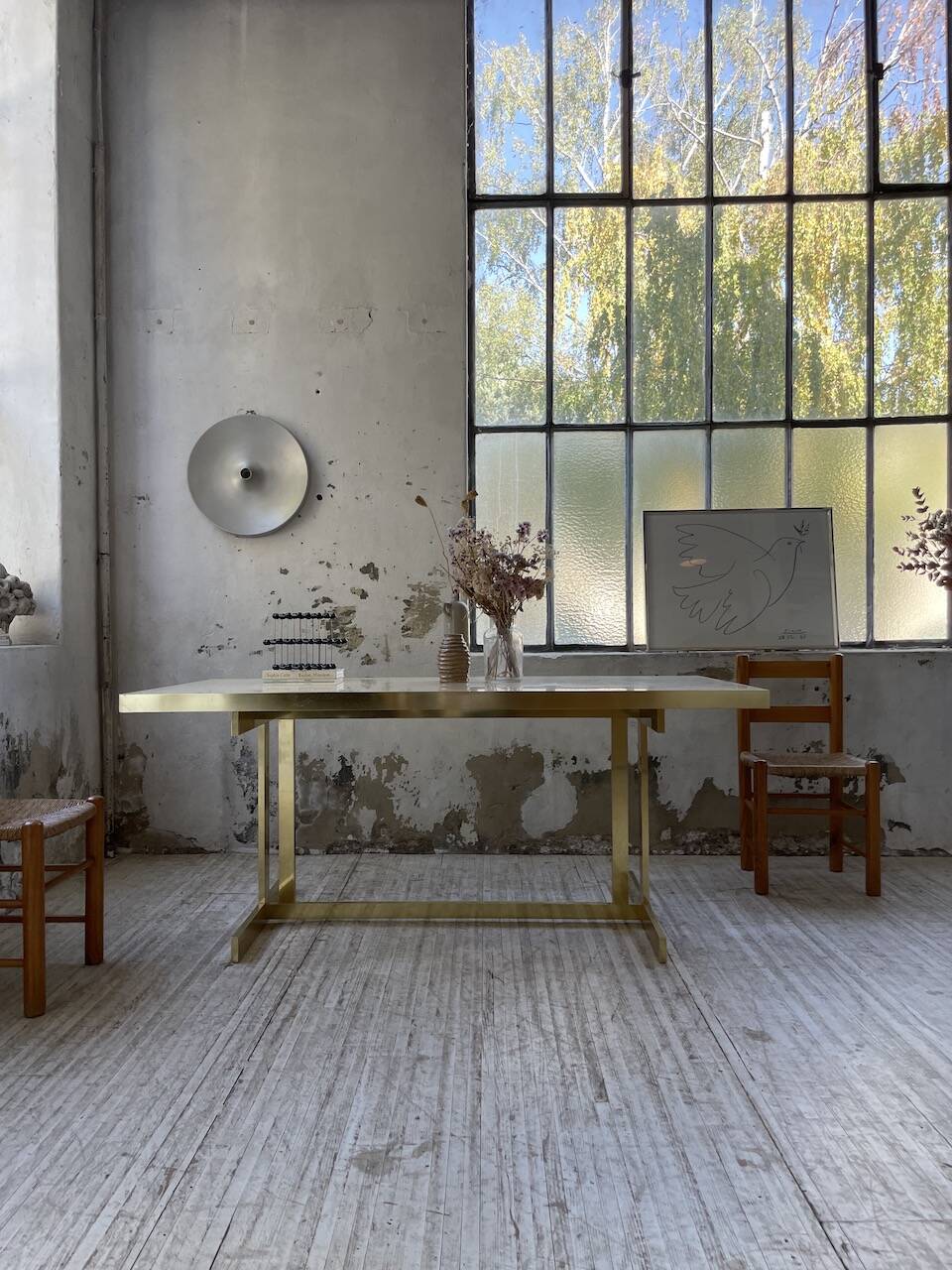 Brass table 1970 Italian lacquer
