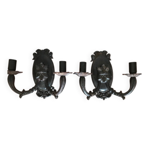 Paire d'appliques néoclassiques - fonte