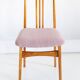 Boucle chair in pink, mid-century modernist, designed by M. Zielinski, Europe, 1960s.
