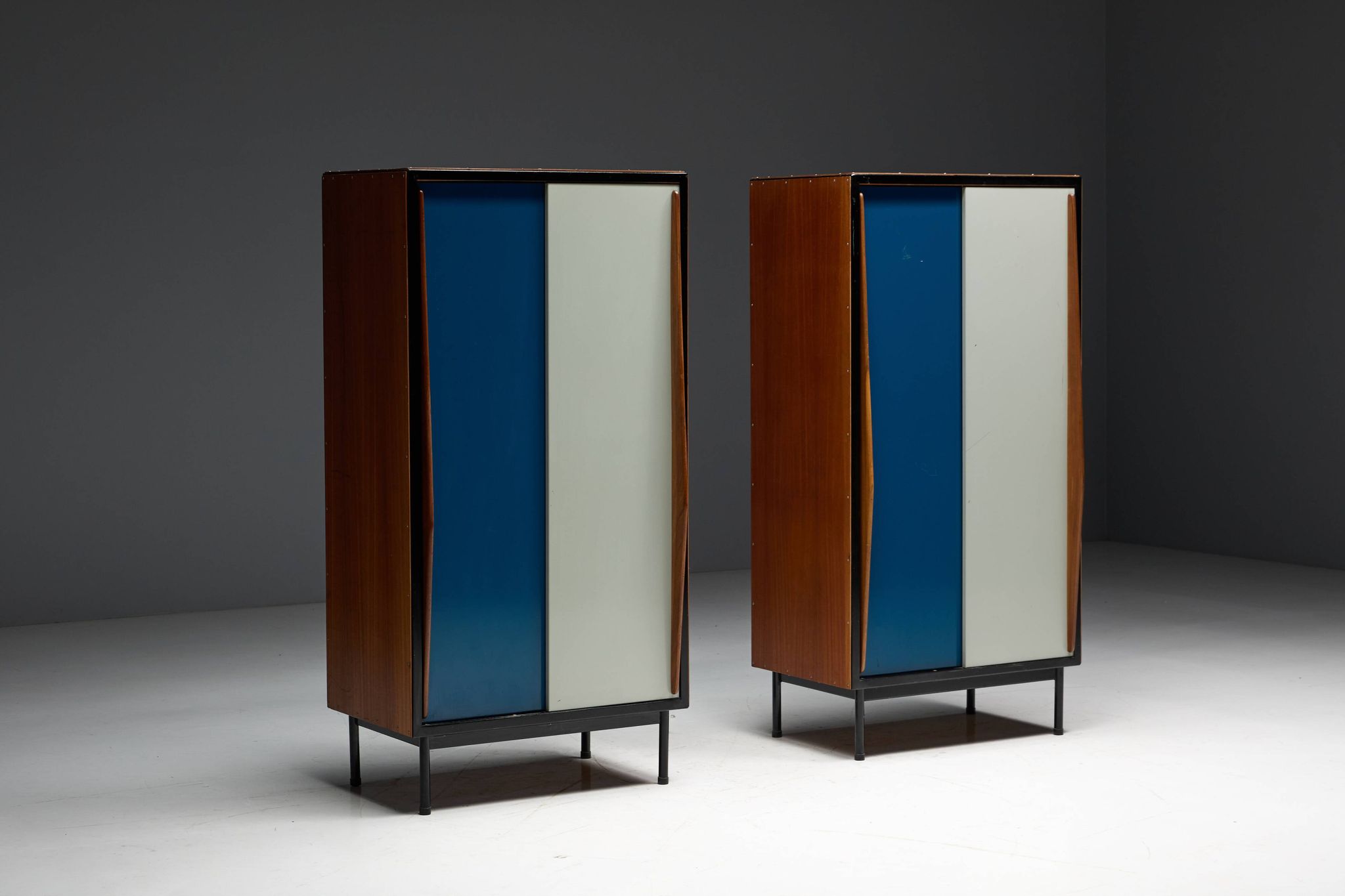 Modernist wardrobes by Willy Van Der Meeren for Tubax, Belgium, 1950s
