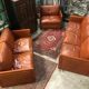 3-piece classic English leather lounge