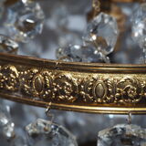 Balloon chandelier with glasses and bronze pampilles