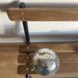 Vintage school bench with backrest