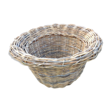 Cache pot rond "king size " en rotin vintage années 70
