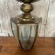 Antique brass lantern ceiling light + 6 faceted beveled glass vintage