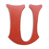 Lettre d'enseigne U en bois