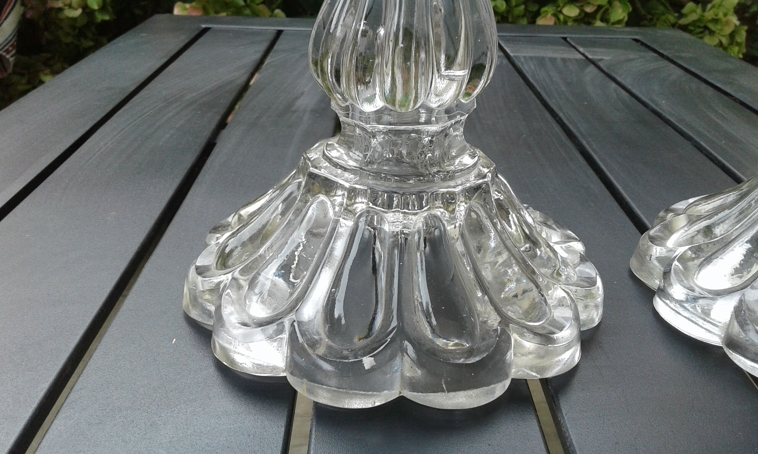 Pair of crystal candlesticks