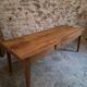 18th-century French farmhouse dining table in oak and chestnut.