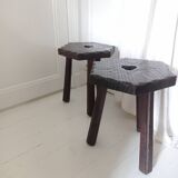 Set of 2 tripod stools